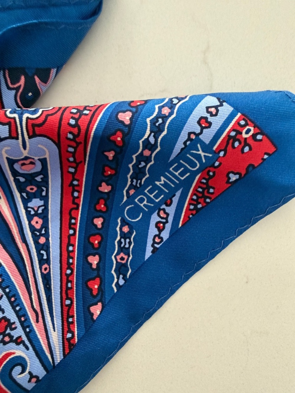 NWT Cremieux Paisley Silk Pocket Square - Blue & Red - Picture 3 of 5
